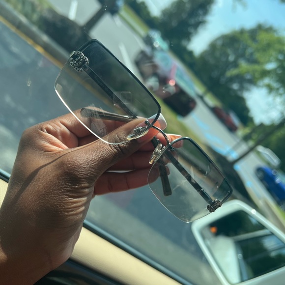 Chanel Rimless Sunglasses Coco Mark Rhinestone - Picture 4 of 8